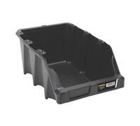 Perel Tools Bac à bec empilable en plastique – 12 l, 217 x 360 x 155 mm, noir, porte-étiquette