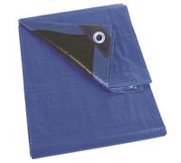 Perel Bâche imperméable Ultra résistante 3 x 4 m en Polyester 180 g/m², bâche rectangulaire avec 14 œillets et Coins renforcés pour Usage extérieur intensif