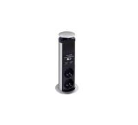 Perel Bloc 3 prises escamotable - Noir
