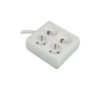 Perel Bloc multiprise 4 prises - Blanc