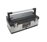 Velleman Coffre à outils inox 590 x 280 x 255 mm 42 L - poignée en aluminium, plateau amovible