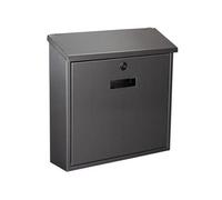 Perel Boîte aux lettres murale extérieure Monaco - Inox, serrure et 2 clés, porte-nom Gris argent