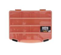 Perel boîte d’assortiment en plastique avec 10 compartiments fixes, couvercle transparent, empilable, pour vis, écrous, clous et petites pièces, atelier, garage et loisirs