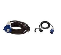Perel CÂBLE Adaptateur avec FICHE SCHUKO vers Prise CEE - 3 m & ECEEC3M-3 Câble Adaptateur Mâle vers Prise Cee-3m, Multicolore