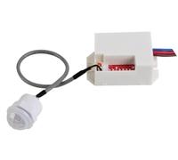Perel Capteur de Mouvement PIR Mini encastré pour Usage intérieur, détecteur avec Angle de détection 100°, portée Jusqu’à 8 m, Fonction Jour et Nuit Automatique, IP20, Blanc