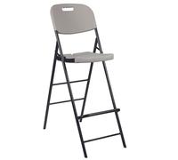 Tabouret de bar pliant blanc avec dossier, Tabouret de camping Tabouret de siège Chaise pliante