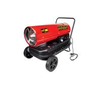 Perel Chauffage à air chaud diesel 30kW, chauffage industriel de chantier pour intérieur et extérieur