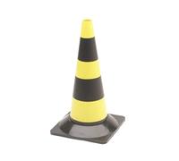 Perel Cône de signalisation 50 cm, noir jaune, LDPE flexible, pour sport, entraînement et balisage