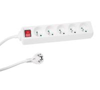 Perel Tools Bloc multiprises PRL-EB5S 5 prises avec interrupteur Blanc