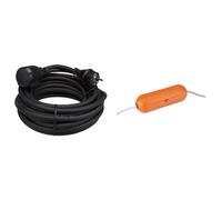 Perel ec10r25 Câble d'extension, 3 G2,5, 10 m Longueur, en Caoutchouc Noir & Debflex Prolongateur Prise électrique Boîtier assurant l'étanchéité de 2 rallonges 344700 Orange