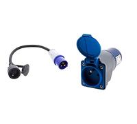 Perel ECEEA2 Adaptateur CEE 16 A 230 V 1 pc(s) & Zenitech Adaptateur compact sans câble Femelle 16A 2P+T en Mâle CEE17 pour CAMPING, NAUTISME…