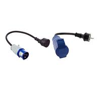 Perel ECEEC3M Câble Adaptateur avec Prise mâle vers fiche CEE, 40 cm de Longeur & Zenitech Adaptateur Caravane Femelle CEE17 en mâle 16A