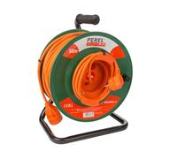 Perel Tools Enrouleur de câble EGCR50N2-G pour jardin 50 m 3G1.5 Schuko 3200 W