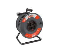 Perel Enrouleur câble 4 prises - 50 m