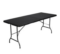Table Pliable en Deux - Motif Rotin - 180 X 75 X 74 Cm