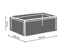 Perel Garden Housse de Protection pour Table de Jardin de Maximum 180 cm, Anthracite, 185 x 105 x 75 cm - OCT180