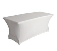 Perel Housse de Table, Nappe pour Table de Jardin, Nappe Elastique Table rectangulaire, Nappe Table Jardin, Couverture Spandex Lavable, Blanc, 180 x 75 x 74 cm