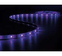 Perel Kit de bande LED contrôlée par la musique, avec 150 LEDs 5050 lumineuses, contrôleur RGB et alimentation, commande facile via télécommande IR fournie, flexible et auto-adhésif, revêtement en