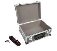 Perel Mallette à Outils en Aluminium avec Serrure t bandoulière, Mallette de Transport rembourrée pour Outils, caméra, Ordinateur Portable et matériel, Coins renforcés, 320 x 230 x 155 mm
