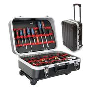 Perel Tools Valise trolley ABS 461×335×190 mm 29,3 L poignée télescopique verrouillage par clé noir