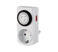 Perel Mini minuteur 24H, analogique, 230 V, 16 A, 3680 W, Terre Allemande, Type F, Blanc