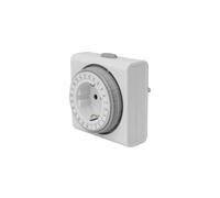 Perel Minuteur 24H Compact, analogique, 230 V, 16 A, 3680 W, Terre Allemande, Type F, Blanc