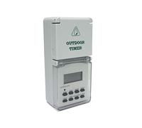Perel Minuteur hebdomadaire, numérique, 230 V, 16 A, 3600 W, IP44, Usage extérieur, Terre française Type E, Blanc