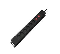 Perel multiprise 6 Prises Type E 1.5m 3500W avec Interrupteur et Protection surtension