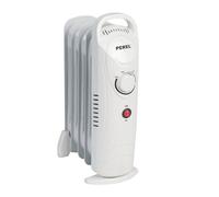 Perel Radiateur à bain d’huile 700 W, 7 éléments, chauffage bain d’huile, chauffage d’appoint, radiateur électrique, thermostat, poignée, roulettes, max.15 m², blanc