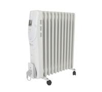 Perel Radiateur a bain d'huile, 2500 W, 11 elements, 30 m2, LCD, minuterie