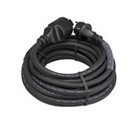 Perel Tools Rallonge en caoutchouc H05RR-F 3G2.5 5 m 16A IP44 Schuko type E/F Noir extérieur