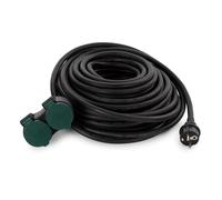 Rallonge Extérieure Avec 2 Prises - 20 M - Noir - 3G2.5 - Schuko