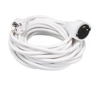 Perel Rallonge, H05VV-F 3G1.5, 10 m, 16 A/230 V, 3500 W, Type E/F, Schuko, Usage intérieur, PVC, Blanc