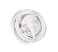 Perel Rallonge, H05VV-F 3G1.5, 5 m, 16 A/230 V, 3500 W, Type E/F, Schuko, Usage intérieur, PVC, Blanc