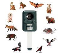 Perel Répulsif Ultrason Solaire pour extérieur, Dispositif Anti Animaux Rechargeable USB, Couverture 65 m2, Angle 120°, éloigne Souris Chats fouines et Oiseaux