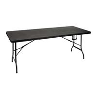 Perel Tools - Table pliante imitation bois 180x75x74 cm - Noir - Capacité 100 kg