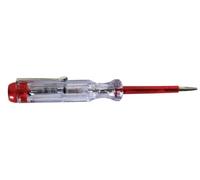 Perel Testeur de tension, testeur de phase, tournevis testeur électricien à fente, testeur électrique, indication néon, 120-250 V, transparent, acier au chrome vanadium (CrV)