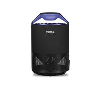 Perel Tueur d Insectes LED UV avec Ventilateur, Couverture 50 m², Fonctionnement Silencieux, Alimentation USB, modèle Compact pour intérieur