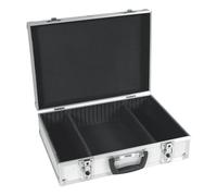 Perel valise à outils en aluminium 425 x 305 x 125 mm avec séparateurs réglables, serrure à clé (2 clés), mallette rigide de transport pour outils, caméra, ordinateur portable et instruments de mesure