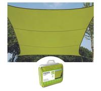Perel Voile d’ombrage 5 x 5 m, Carree pour Jardin et terrasse, Polyester deperlant 160 g/m2, Protection UV 90%, Toile Respirante avec Anneaux en Acier Inoxydable, Vert Citron