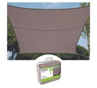 Perel Voile solaire carrée 5 x 5 m polyester respirant déperlant Protection UV 90% Gris taupe