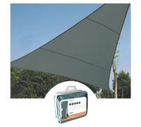 Perel Voile d’ombrage Triangulaire 5 x 5 x 5 m en Polyester Respirant et déperlant pour Jardin et terrasse, Protection UV 90%, Vert Gris
