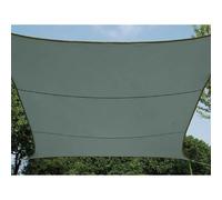 Perel Tools Voile solaire carré – 5 x 5 m, Polyester 160 g/m², imperméable, Gris vert