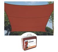 Perel Voile d’ombrage rectangulaire 4 × 3 m pour Jardin et terrasse, Polyester Respirant et déperlant 160 g/m², Protection UV 90%, Anneaux INOX, Terracotta