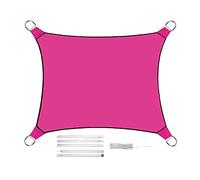 Perel Voile d'ombrage rectangulaire 2 x 3 m Couleur Rose avec Barre Set - Protection Solaire pour Votre Jardin.