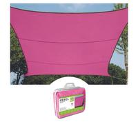 Perel Voile d'ombrage, Toile ombrage, Toile extérieure terrasse, imperméable, Protection Contre UV, 4 Anneaux en O en Acier Inoxydable, 2 x 3 m, 160 g/m², Polyester, rectangulaire, Fuchsia