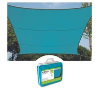 Perel Voile d'ombrage, Toile ombrage, Toile extérieure terrasse, imperméable, Protection Contre UV, 4 Anneaux en O en Acier Inoxydable, 3.6 x 3.6 m, 160 g/m², Polyester, carrée, Bleu Ciel