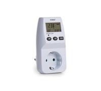 Perel Wattmètre, écran LCD, 230 V, 16 A, 3600 W, terre allemande, type F, blanc