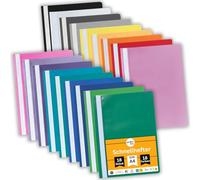 perfect line - 18 chemises DIN A4 en polypropylène - 18 couleurs - Couverture transparente, reliure commerciale, plastique recyclable - Indélébile, sans acide