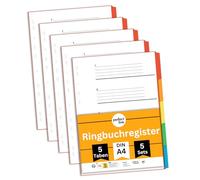perfect line Intercalaires classeur DIN-A4, 5-pièces, 5-set, intercalaire A4 en carton, fabriqué en Allemagne
